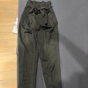 H&M | NWT Womens Dark Olive Green Paper Bag Trouser Pants